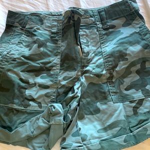 Army styled jean shorts